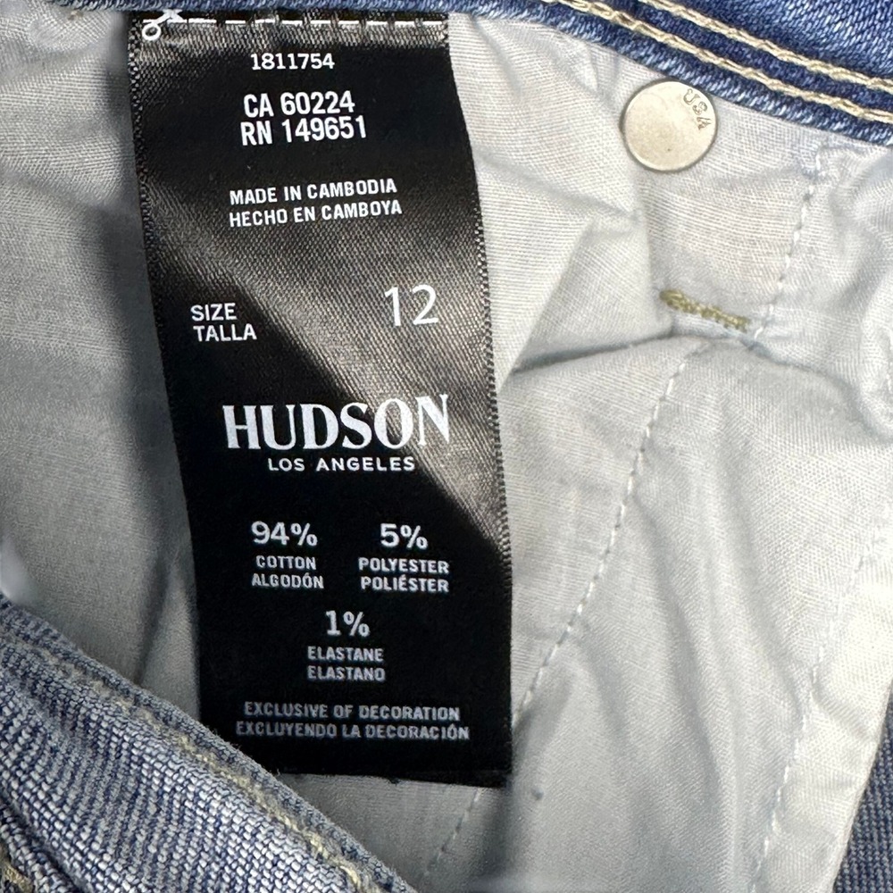 Hudson Los Angeles Beth Baby Bootcut Jeans Medium Wash Flap Pocket Size 12‎ - Picture 9 of 12